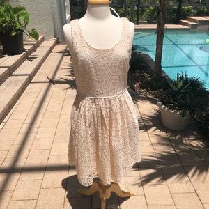 J Crew Lace Cream Dress size 10
